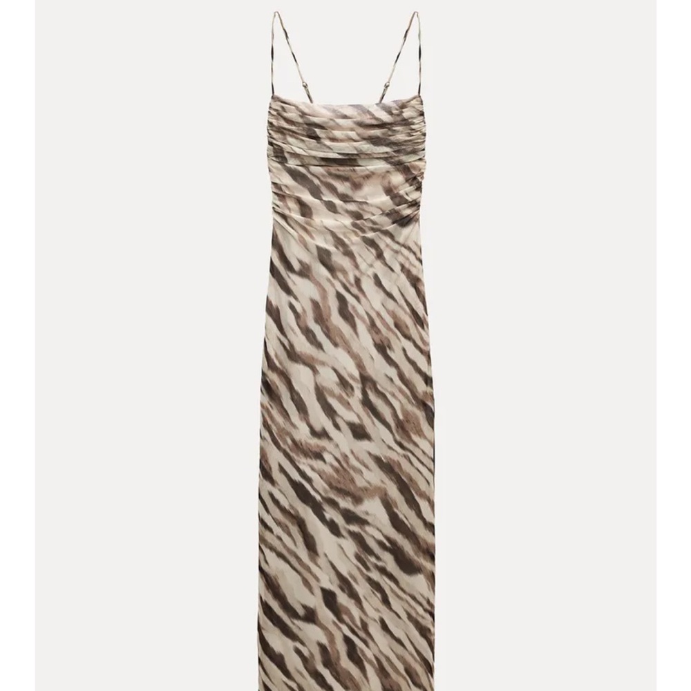 Zara NWOT Zebra Print Dress Size M